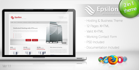 Epsilon – Hosting and Business Template