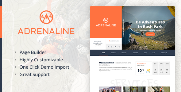 Adrenaline – Outdoor Extreme Sports WordPress Theme