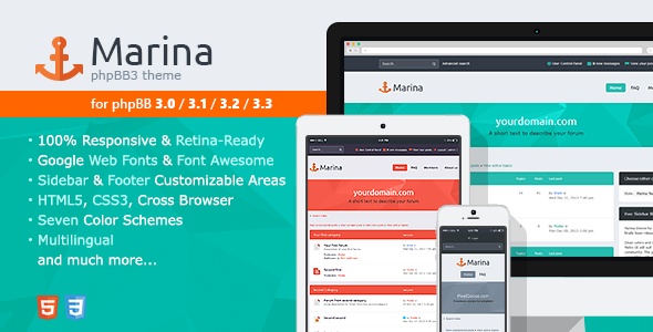 Marina – Responsive & Retina Ready phpBB3 Theme