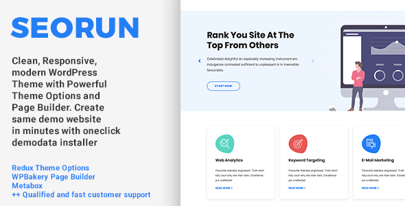 Seorun –  Simple Onepage Digital Marketing WordPress Theme
