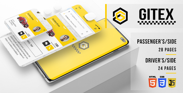 Gitex – Taxi HTML Mobile Application