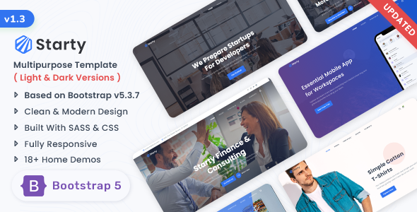 Starty – Multipurpose Bootstrap 5 Landing Template