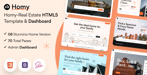 Homy – Real Estate HTML5 Template & Dashboard