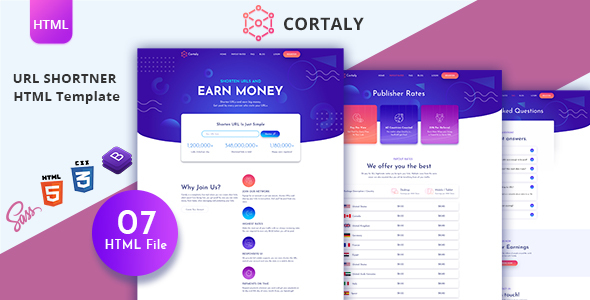 Cortaly – URL Shortner HTML Template