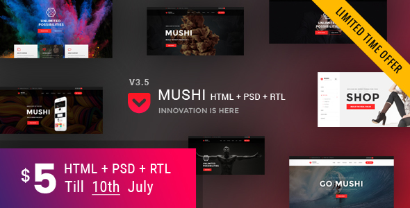 Mushi – Multipurpose HTML Template