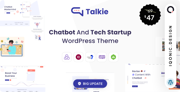 Talkie – Chatbot and Tech Startup WordPress Theme