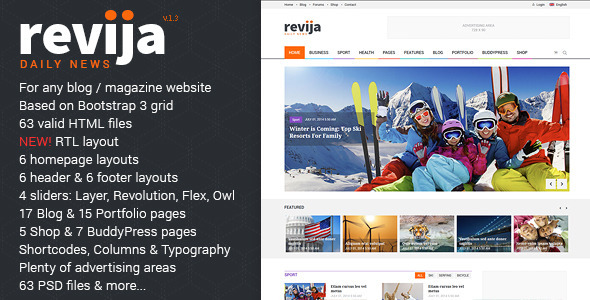 Revija – Premium Blog/Magazine HTML Template