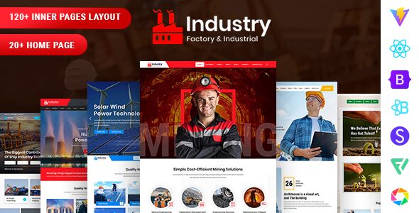 Industry – Factory React Template