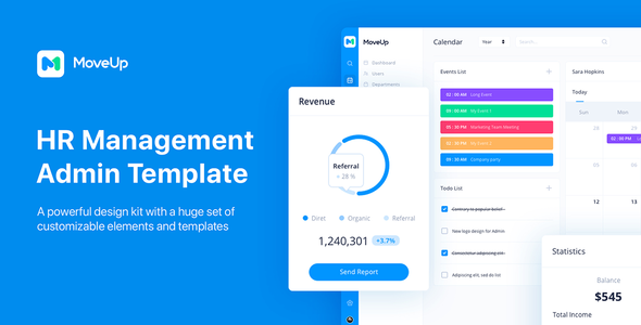 MoveUp – HR Management Admin Template for Adobe XD