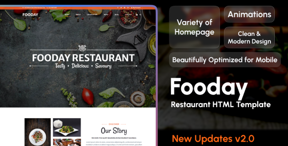 Fooday –  Restaurant HTML Template – Order Online & Reservations