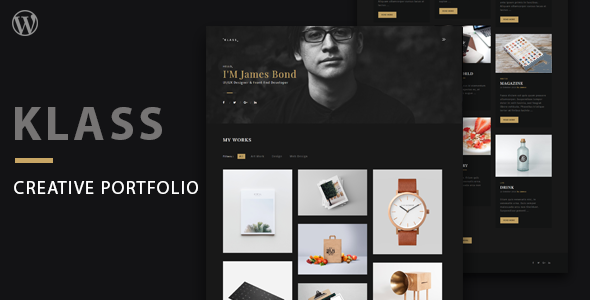 Klass – Dark Minimal Portfolio WordPress Theme