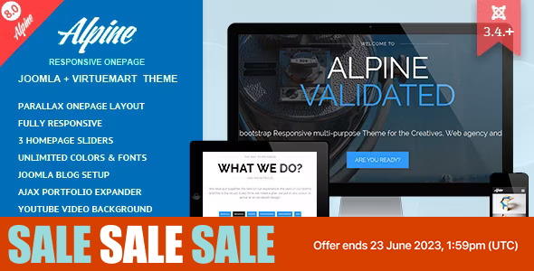 Alpine – Responsive One Page Joomla Template