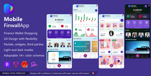 Finwallapp Finance Wallet Mobile HTML template Bootstrap 5 Angular 21 Framework7