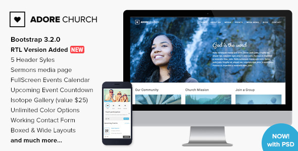 Adore Church – Responsive HTML5 Template