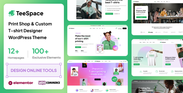 TeeSpace – Print Shop & Custom T-shirt Designer WordPress theme