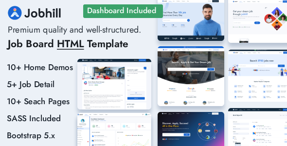 Jobhill – Job Board & Recruitment HTML Template + Dashboards