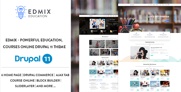 Edmix – Powerful Education, Courses Online Drupal 11 Theme