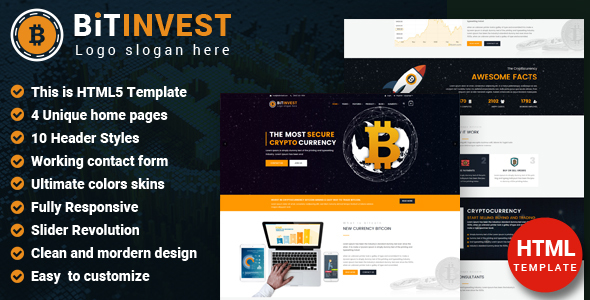 Bitinvest – Bitcoin Crypto Currency Template