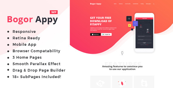 Bogor – App Landing WordPress Theme