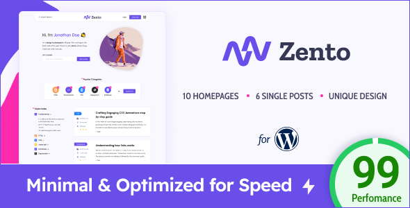 Zento – Modern & Lightweight Blog for WordPress