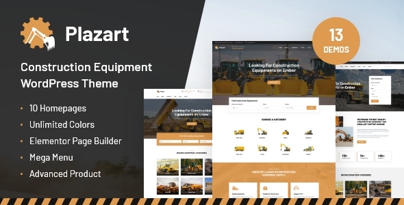 Plazart – Construction Equipment WordPress Theme