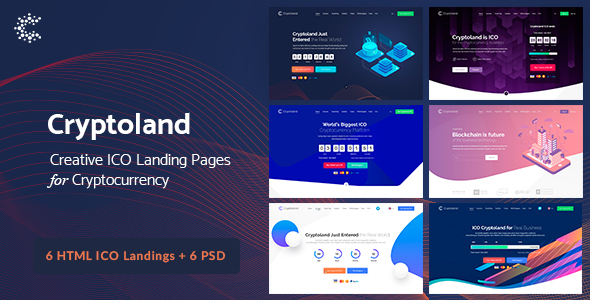 Cryptoland – ICO Landing Pages & Cryptocurrency HTML