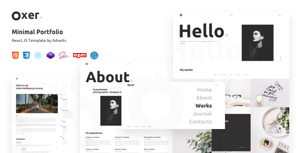 Oxer – Minimal Portfolio React JS Template
