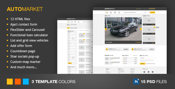 AutoMarket – HTML Vehicle Marketplace Template