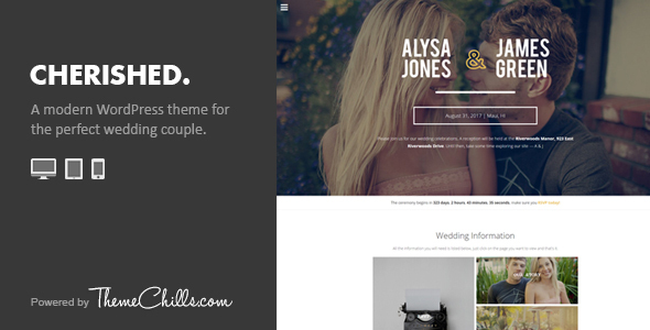 Cherished – Responsive Wedding WordPress Theme