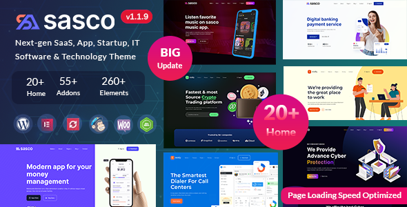Sasco – SaaS WordPress Theme for Startups & Technology