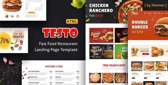 Testo – Pizza Caffe Restaurant Bootstrap 5 & 4 HTML Template