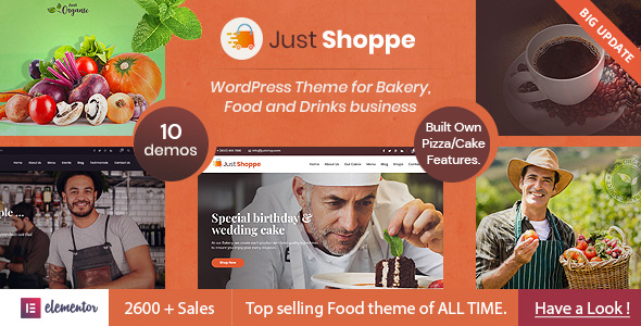 Justshop – Elementor Cake, Bakery & Food WordPress