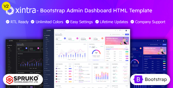 Xintra – Bootstrap Admin Dashboard HTML Template