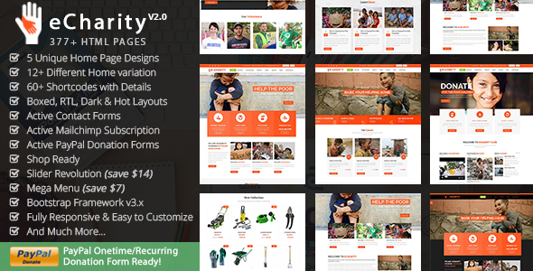 Echarity – Nonprofit HTML Template