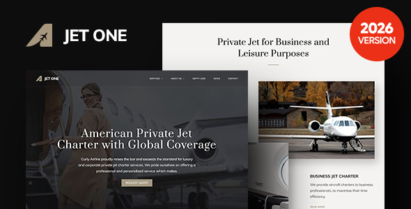 Jet One – Private Airline WordPress Theme