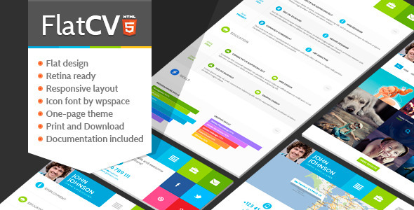 FlatCV – Resume  Portfolio  HTML5