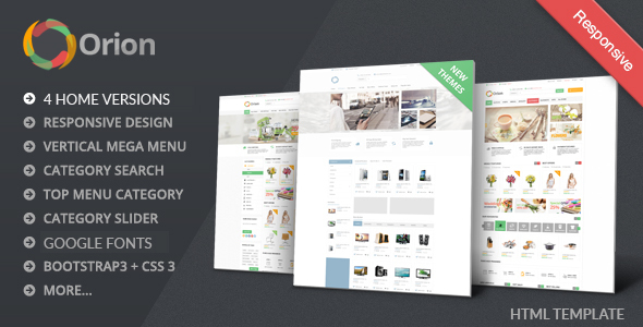 Orion – eCommerce in HTML Website Template using Bootstrap