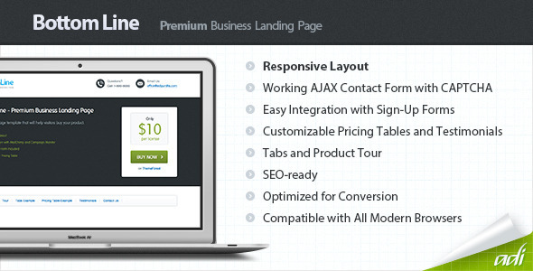 Bottom Line – Premium Business Landing Page
