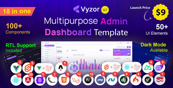Vyzor – Multipurpose Admin & Dashboard Template