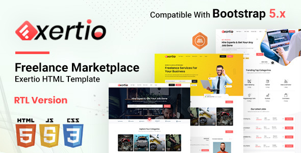 Exertio – Freelance Marketplace HTML Template
