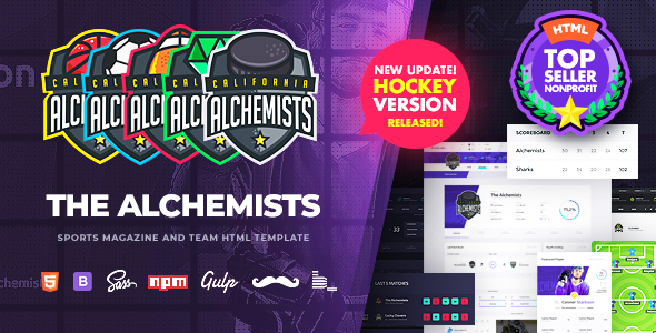 Alchemists – Sports & Gaming Club and News HTML Template