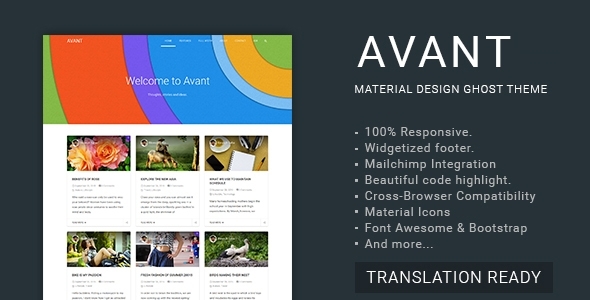 Avant – Material Design Ghost Theme
