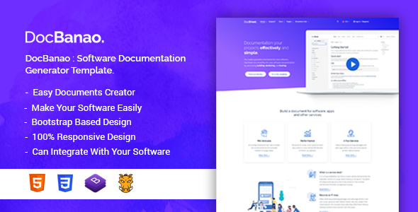 DocBanao – Software Documentation Generator HTML Template