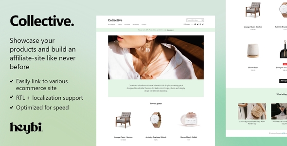 Collective: Showcase your products and build an affiliate-site