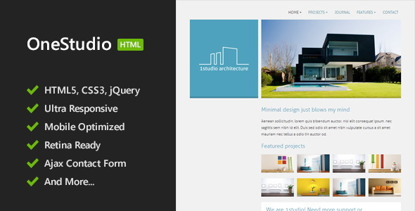 OneStudio – Minimal HTML5 Template