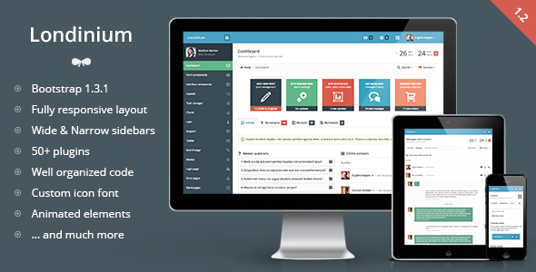 Londinium – responsive bootstrap 3 admin template