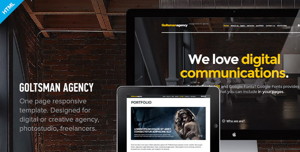 Goltsman Agency – One Page Responsive Template