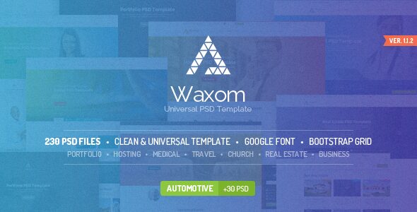 Waxom – Clean & Universal PSD Template