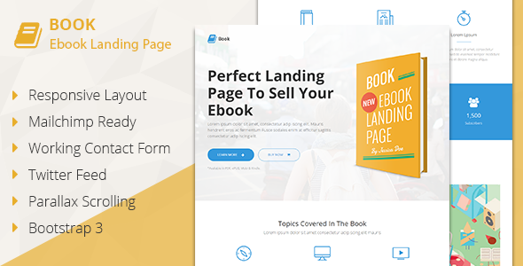 Book – Responsive Ebook Landing Page