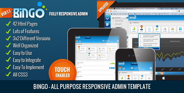 Bingo – All Purpose Responsive Admin Template